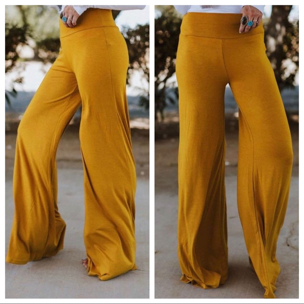 MUSTARD FABULOUS WIDE LEG PANTS - Picture 4 of 4